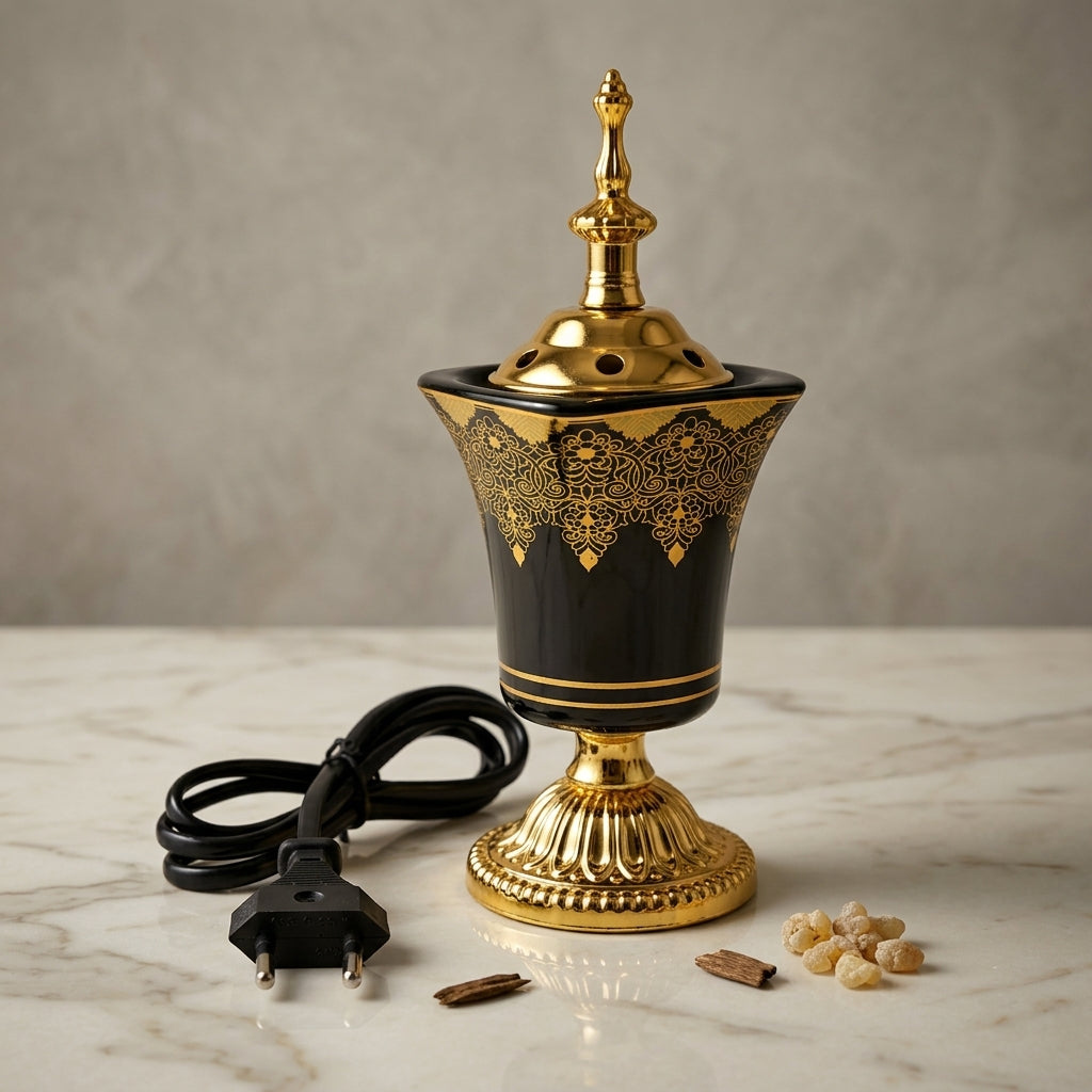(Free Gift Bakhoor Rm25) Electric Plug Bukhoor/Oud Antique Ceramic Decoration Islamic Arab Turkish Incense burner