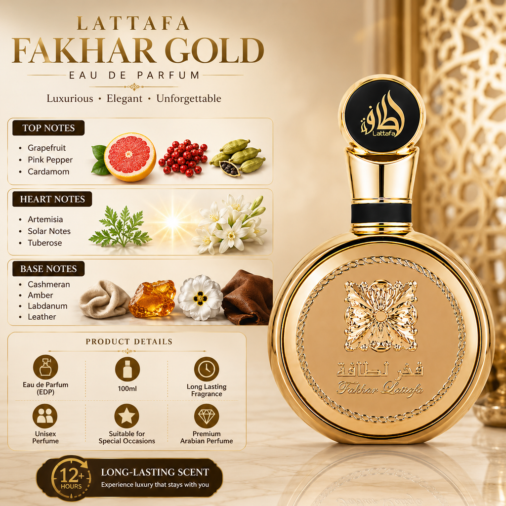 Lattafa Fakhar Gold EDP 100ml - Luxurious Arabian