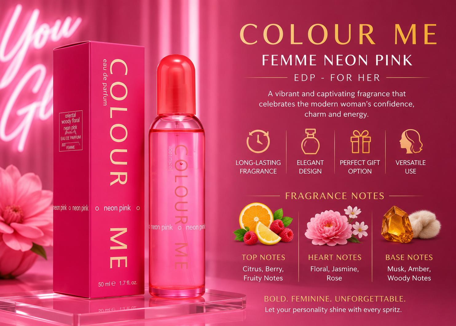 Colour Me Femme Neon Pink Edp - for Her